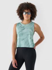 4F Crop top regular gładki damski - multikolor L. Koszulki sportowe damskie 4f, l, bez wzorów, z bawełny, bez kołnierzyka, bez ramiączek. W wyprzedaży za 29.99 zł.