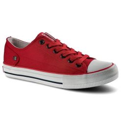 Czerwone Trampki Big Star Damskie Sznurowane Buty. Czerwone obuwie sportowe damskie Big Star, bez wzorów, z gumy, trekkingowe. Za 89.99 zł.