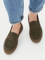 Lasocki Loafersy CEO-WI23-CRICKIT-06 Khaki. Brązowe mokasyny damskie Lasocki, ze skóry. Za 229.99 zł.