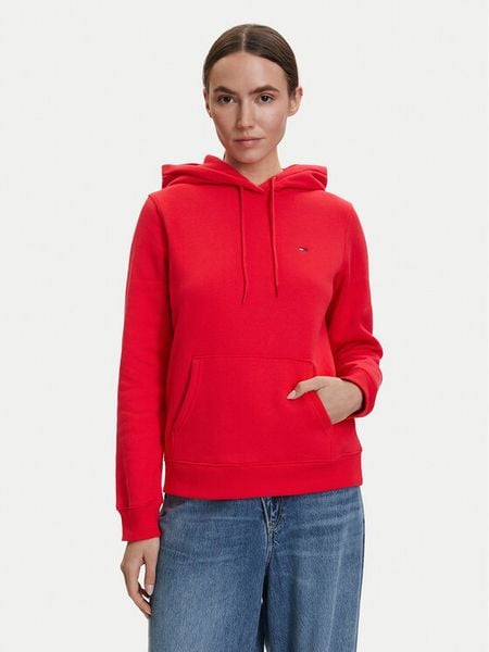 Tommy Jeans Bluza DW0DW19958 Czerwony Regular Fit. Czerwone bluzy damskie Tommy Jeans, xl, bez wzorów, z bawełny, bez kaptura. Za 251.99 zł.