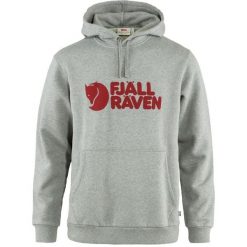 Bluza dresowa męsa Fjällräven Logo Hoodie. Szare bluzy męskie Fjällräven, na jesień, m, bez wzorów, z bawełny, z kapturem. Za 529.99 zł.