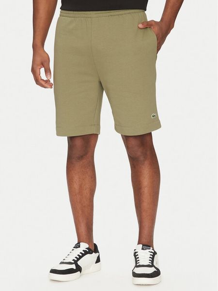 Lacoste Szorty sportowe GH9627 Khaki Regular Fit. Brązowe krótkie spodenki sportowe męskie Lacoste, m, bez wzorów, z bawełny. Za 289.99 zł.