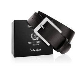Pasek skórzany 90 CM PAOLO PERUZZI 01Z0190 czarny. Czarne paski damskie Paolo Peruzzi, bez wzorów, z materiału, klasyczne. Za 59.00 zł.