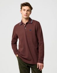 MESKA KOSZULKA POLO WRANGLER LS POLO SHIRT MAHOGANY 112371508. Koszulki polo męskie Wrangler, xl, bez wzorów, bez ramiączek. Za 99.99 zł.
