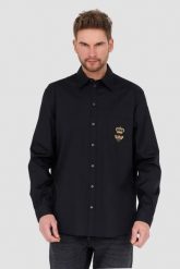 DOLCE & GABBANA Czarna męska koszula, Rozmiar 43. Czarne koszule męskie Dolce and Gabbana, m, bez wzorów, bez kołnierzyka, bez ramiączek. W wyprzedaży za 1,899.99 zł.