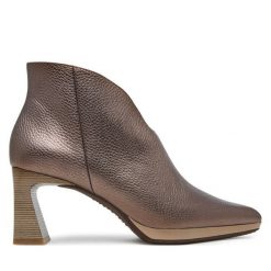 Botki Hispanitas. Brązowe botki damskie Hispanitas, bez obcasa, na słupku, bez zapięcia. Za 699.99 zł.