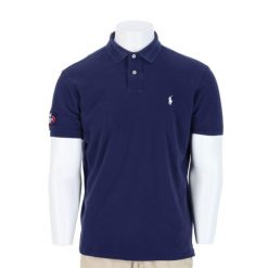 Second life - Męskie polo z krótkim rękawem - Stan bardzo dobry. Niebieskie buty sportowe męskie Ralph Lauren, m, bez wzorów, bez kołnierzyka, bez ramiączek, na golfa. Za 127.76 zł.