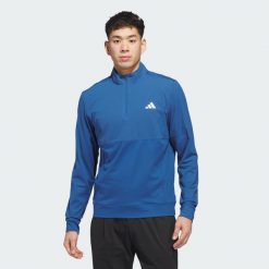 Bluza Ultimate365 Tour Quarter-Zip. Niebieskie bluzy męskie Adidas, xs, bez wzorów, z materiału, bez kaptura, na golfa. Za 529.00 zł.