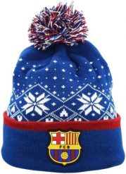 Czapka Zimowa FC Barcelona Dziecięca Pompon Herb Śnieżynka Świąteczna. Czapki dla dzieci Rogers, na zimę, bez wzorów. Za 149.70 zł.