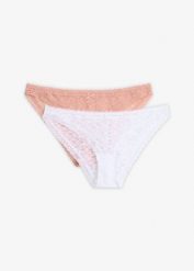 Figi mini z miękkiej koronki (2 pary). Czarne figi damskie bonprix, bez wzorów, z koronki. Za 37.98 zł.