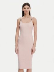 MICHAEL Michael Kors Sukienka dzianinowa MT482IL33D Różowy Slim Fit. Czerwone sukienki damskie MICHAEL Michael Kors, m, bez wzorów, z dzianiny, bez kołnierzyka, bez ramiączek. Za 939.99 zł.