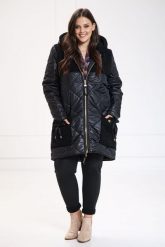 Czarna pikowana kurtka Roksana z wstawkami PLUS SIZE XXL OVERSIZE JESIEŃ ZIMA. Czarne kurtki damskie Moda Size Plus Iwanek, na jesień, plus size, bez wzorów, z jeansu, bez kaptura. Za 459.90 zł.
