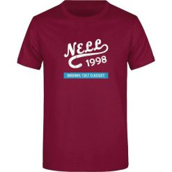T-shirt męski NELL Alban Wine 2XL – bawełna 150 g/m². Czerwone t-shirty męskie ENELL, m, bez wzorów, z bawełny, klasyczne, bez kołnierzyka. Za 140.99 zł.