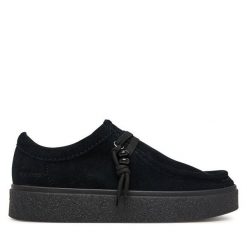 Półbuty Clarks. Czarne półbuty damskie Clarks, bez wzorów, bez obcasa, na płaskiej podeszwie, bez zapięcia. Za 479.99 zł.
