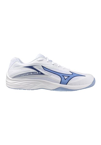 Buty halowe Mizuno Thunder Blade Z. Białe obuwie sportowe damskie Mizuno, bez wzorów, z materiału, do piłki ręcznej. Za 429.00 zł.