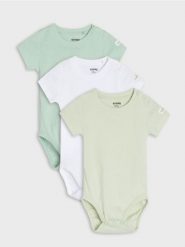 Bawełniane body 3 pack - biały. Białe body niemowlęce Sinsay, bez wzorów, z bawełny, bez ramiączek. Za 29.99 zł.