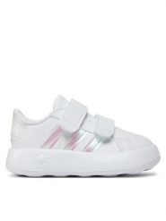 Adidas Sneakersy Grand Court 2.0 Cf I ID5265 Biały. Białe buty sportowe dziewczęce Adidas, bez wzorów, ze skóry, bez zapięcia. Za 119.99 zł.