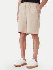 Guess Szorty sportowe F6GD01 WN202 Beżowy Regular Fit. Brązowe krótkie spodenki sportowe męskie Guess, m, z aplikacjami, z syntetyku. Za 328.99 zł.