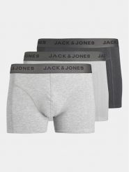 Jack & Jones Komplet 3 par bokserek Yannick 12252801 Szary. Szare bokserki męskie Jack & Jones, m, bez wzorów, z bawełny. Za 79.99 zł.