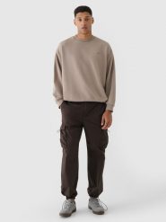 4F Spodnie casual parachute cargo męskie - brązowe 3XL. Brązowe spodnie sportowe męskie 4f, l, bez wzorów, z bawełny. W wyprzedaży za 59.99 zł.