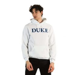 Bluza z kapturem Duke University. Białe bluzy męskie Mitchell & Ness, bez wzorów, z kapturem, do koszykówki. Za 395.00 zł.