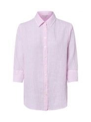 Marie Lund bluzka lniana Kobiety len różowy, 38. Czerwone bluzki damskie Marie Lund, bez wzorów, ze lnu, eleganckie, bez kołnierzyka, bez ramiączek. Za 249.95 zł.
