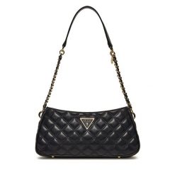 Torebka Guess. Czarne torebki do ręki damskie Guess, z aplikacjami, klasyczne, bez dodatków. Za 289.99 zł.