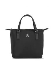 Tommy Hilfiger Torebka Poppy Th Small Tote AW0AW15640 Czarny. Czarne torebki do ręki damskie Tommy Hilfiger, bez wzorów, z materiału, bez dodatków. Za 269.99 zł.