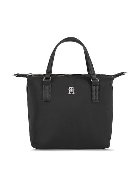 Tommy Hilfiger Torebka Poppy Th Small Tote AW0AW15640 Czarny. Czarne torebki do ręki damskie Tommy Hilfiger, bez wzorów, z materiału, bez dodatków. Za 269.99 zł.