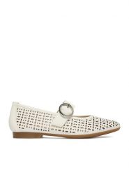 Remonte Baleriny CEO-D0K16-80 Biały. Białe baleriny damskie Remonte, bez wzorów, ze skóry, bez obcasa. Za 369.99 zł.