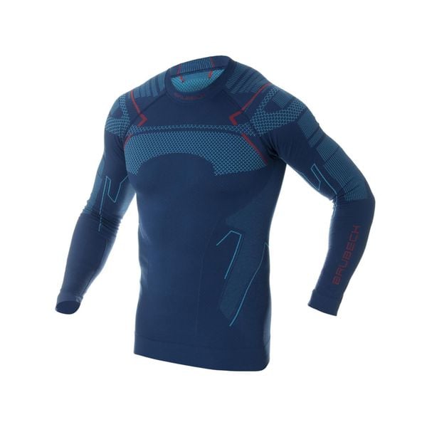 Termoaktywna męska bluza narciarska Brubeck Thermo. Niebieskie bluzy męskie Brubeck, na zimę, l, bez wzorów, z dzianiny, bez kaptura. Za 199.99 zł.