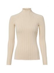 Marie Lund dzianinowa koszulka z długim rękawem Kobiety beżowy, L. Brązowe t-shirty damskie Marie Lund, l, bez wzorów, z dzianiny, eleganckie, bez kołnierzyka. Za 199.95 zł.
