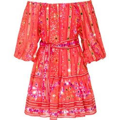 Sukienka JULIET DUNN. Czerwone sukienki damskie Juliet Dunn, z aplikacjami, boho, bez kołnierzyka, bez ramiączek. W wyprzedaży za 840.00 zł.