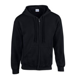 Bluza Z Kapturem Dla Dorosłych Unisex Heavy Blend Full Zip. Czarne bluzy męskie Gildan, m, bez wzorów, z kapturem. Za 122.99 zł.
