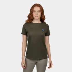 Koszulka damska merino Alpinus Otago. Zielone t-shirty damskie Alpinus, bez wzorów, bez kołnierzyka. Za 149.00 zł.