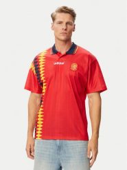 Adidas Koszulka techniczna Spain Home Jersey 1994 JN3707 Czerwony Regular Fit. Czerwone koszulki sportowe męskie Adidas, m, bez wzorów, z jersey, bez kołnierzyka, bez ramiączek, do piłki nożnej. Za 478.99 zł.