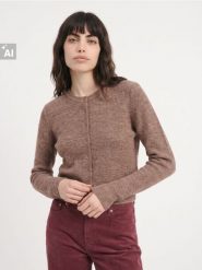 Klasyczny kardigan regular fit - brązowy. Brązowe kardigany damskie Sinsay, l, bez wzorów, klasyczne. Za 49.99 zł.