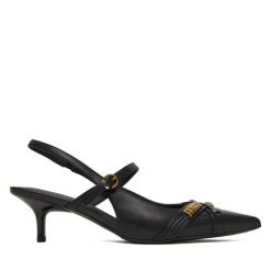 Czółenka PINKO. Czarne czółenka damskie Pinko, bez wzorów, bez obcasa, bez zapięcia. Za 1,099.00 zł.