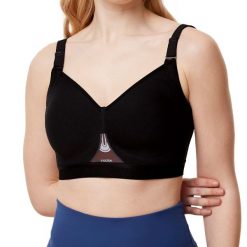 Stanik do biegania Gravity Lite z wysoki poziomem podtrzymywania. Czarne biustonosze TRIACTION, bez wzorów, z elastanu. Za 282.00 zł.