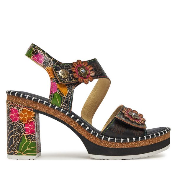 Sandały Laura Vita. Czarne sandały damskie Laura Vita, bez wzorów, bez obcasa, na słupku, bez zapięcia. Za 369.99 zł.