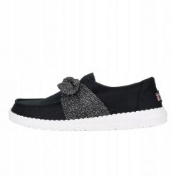HEYDUDE Damskie Mokasyny Wendy Bow Essentials. Czarne mokasyny damskie Hey dude, z materiału. Za 219.00 zł.