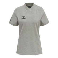 Damska koszulka polo Hummel Move Grid. Szare koszulki sportowe damskie Hummel, xs, bez wzorów, bez kołnierzyka, bez ramiączek. Za 189.00 zł.