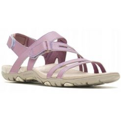 Sandały trekkingowe dla kobiet Merrell SANDSPUR ROSE. Czerwone sandały damskie Merrell, bez wzorów, bez obcasa, bez zapięcia. W wyprzedaży za 279.99 zł.