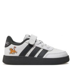 Sneakersy adidas. Białe trampki i tenisówki chłopięce Adidas, bez wzorów, bez zapięcia. Za 129.99 zł.