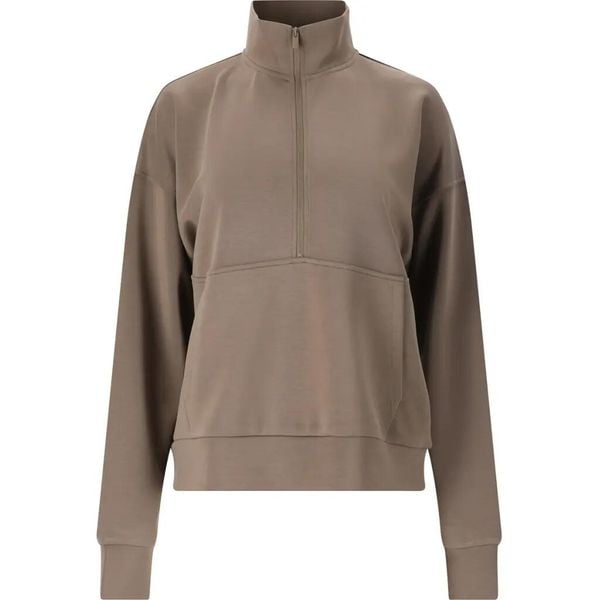Kobieca bluza półzipowana Athlecia Jillnana. Brązowe bluzy damskie Athlecia, bez wzorów, z materiału, bez kaptura, na jogę i pilates. Za 274.45 zł.