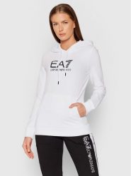 EA7 Emporio Armani Bluza 8NTM36 TJCQZ 0102 Biały Regular Fit. Białe bluzy damskie EA7 Emporio Armani, xl, bez wzorów, z bawełny, bez kaptura. Za 439.99 zł.