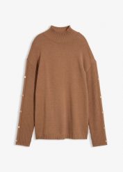 Cienki sweter z miękkiej mieszanki wiskozy. Czarne swetry damskie bonprix, bez wzorów, z wiskozy, bez kołnierzyka, bez ramiączek, bez kaptura. Za 129.99 zł.