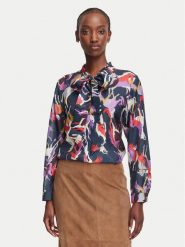 Marella Koszula Snastro 2623116104 Granatowy Regular Fit. Niebieskie bluzki damskie Marella, bez wzorów, z jedwabiu, bez kołnierzyka, bez ramiączek. Za 824.99 zł.
