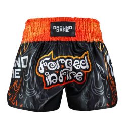 Spodenki Muay Thai Ground Game Flames. Czarne krótkie spodenki sportowe męskie GROUND GAME, l, bez wzorów. Za 169.99 zł.