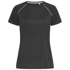 Koszulka Damska Team Raglan Active T-shirt. Czarne koszulki sportowe damskie Stedman, m, bez wzorów, sportowe, bez kołnierzyka. Za 71.99 zł.